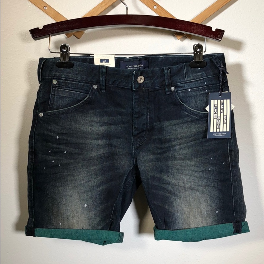NWT Phaidon Dark Blue Paint Slapper Denim Short
